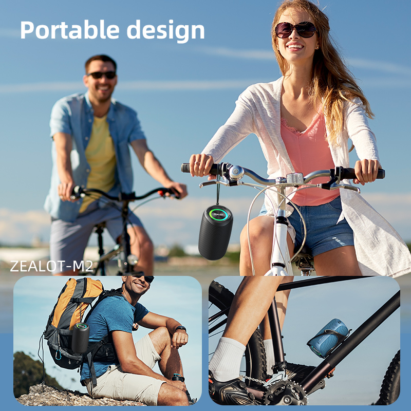 High Performance Portable Outdoor Subwoofer Bluetooth Speaker With wheat